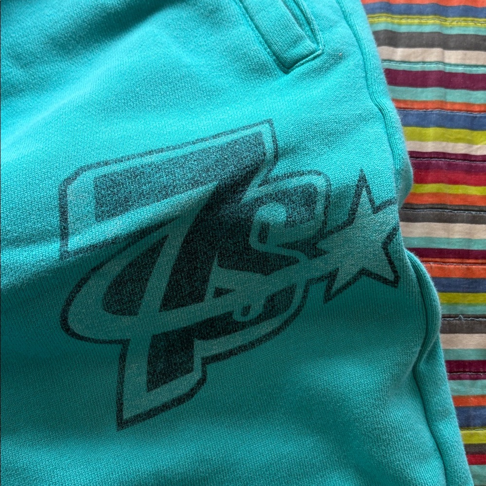 Crazy deals Triple  Sevens Teal Graphic Sweatpants size XL oversized nwt - Picture 2 of 11
